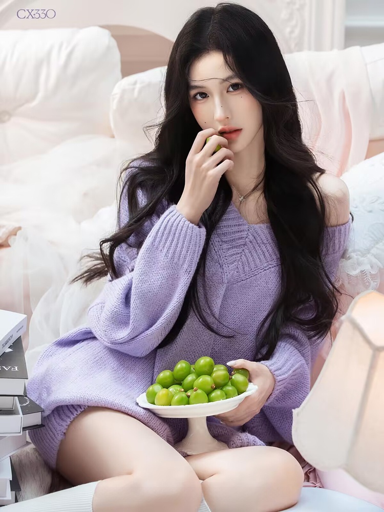 Pull violet automne-hiver, sty - Photography Lighting Style avis et prix